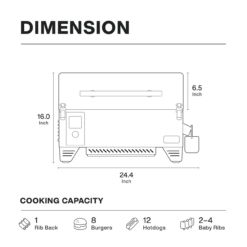 AS350 PORTABLE WOOD PELLET GRILL – BURGUNDY RED -BEAUVIEWBBQ Sales AS350 Dimension 58734.1671592999